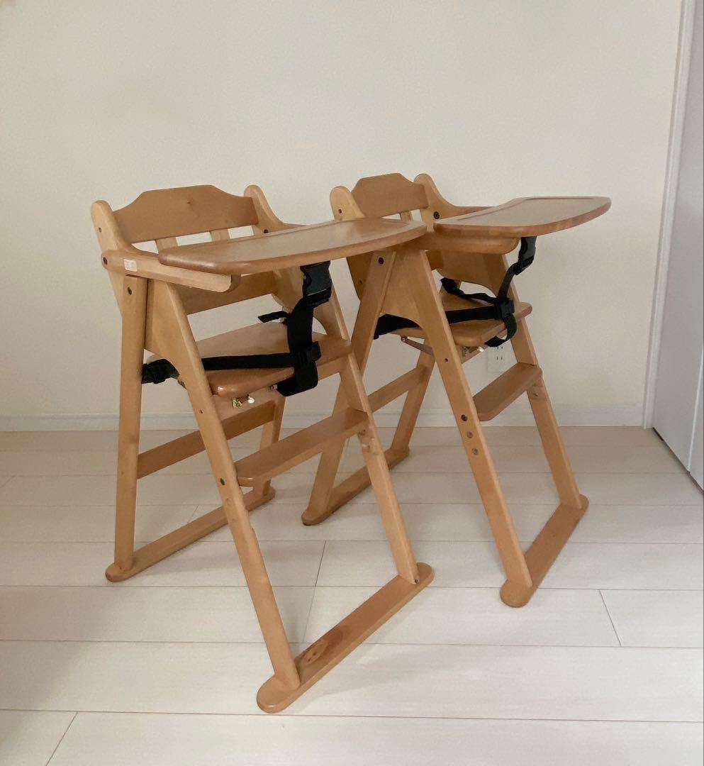 澤田木工所 タンスのゲン ベビーチェア 折りたたみ ハイチェア　2脚セット