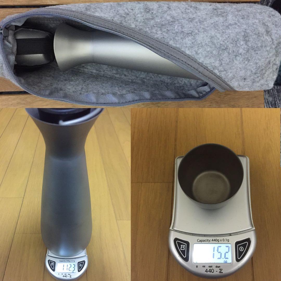 チタンとっくりtitanium 徳利 酒筒 熱燗 チタンおちょこ2➕ケース付き