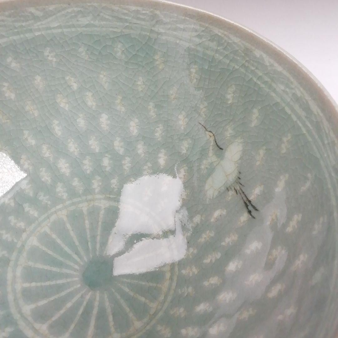 Ｔ９４５　茶碗　『高麗青磁』『又玄　李竒休 作』　共箱　抹茶碗　茶道具