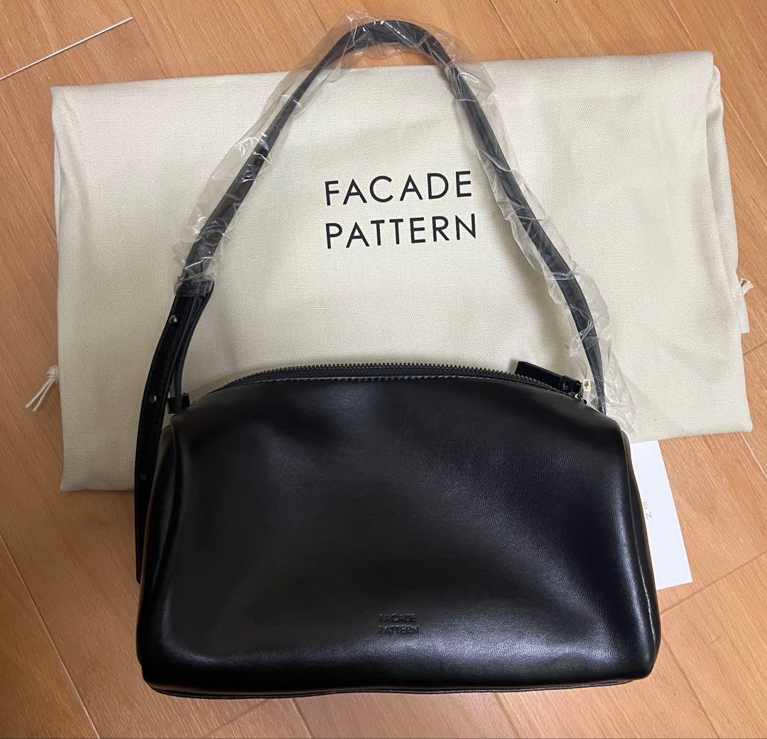 即日発送　Facade pattern レザーボックスショルダーバッグ