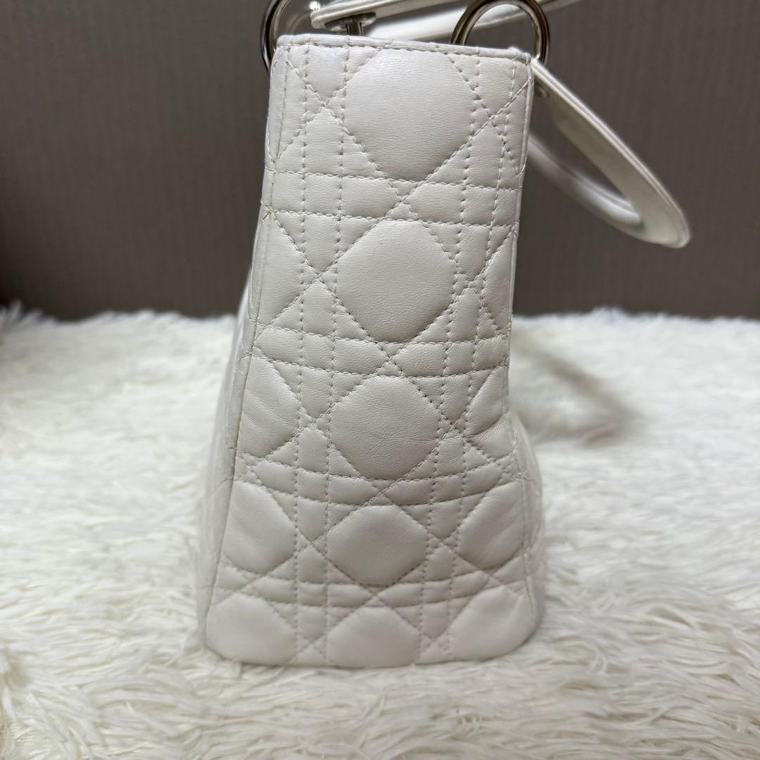 Dior レディディオール カナージュ ハンドバッグ ホワイト 白
