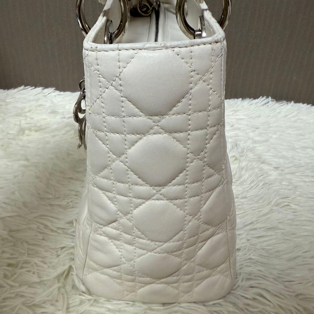 Dior レディディオール カナージュ ハンドバッグ ホワイト 白