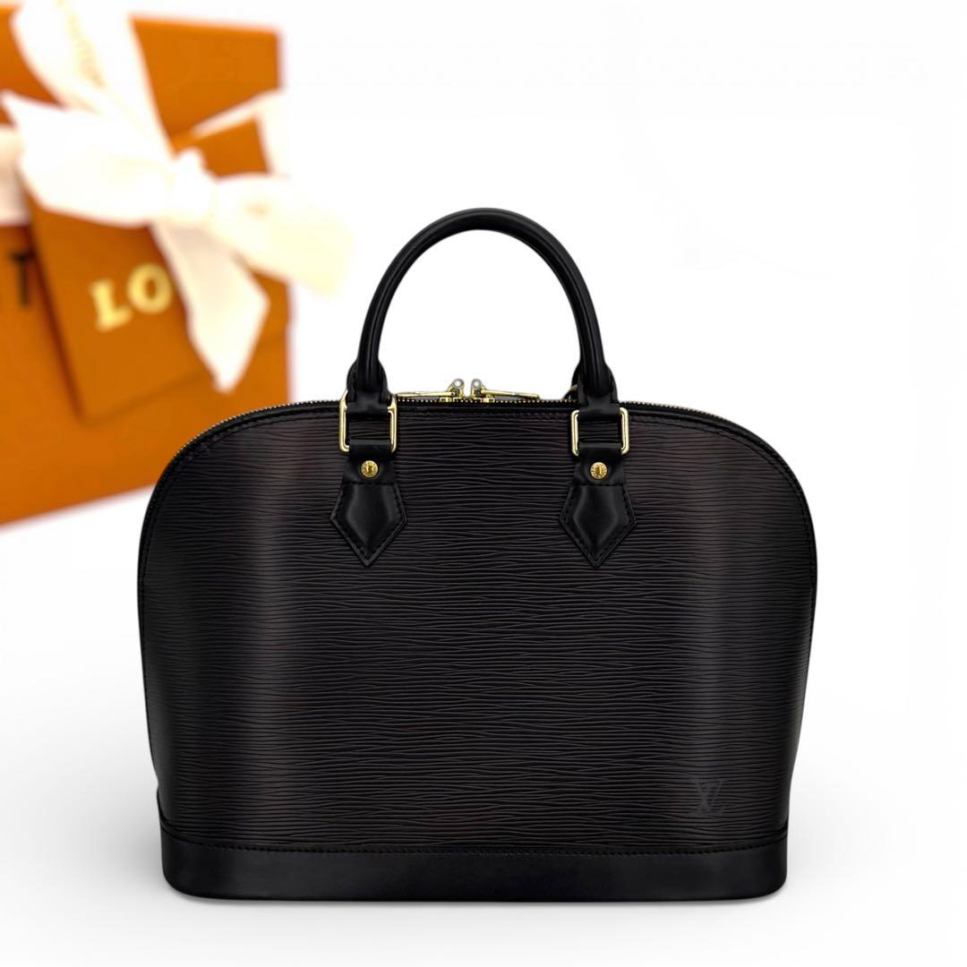 [新品同様] ルイヴィトン　エピ　アルマ　ハンドバッグ　黒　ノワール　レザー