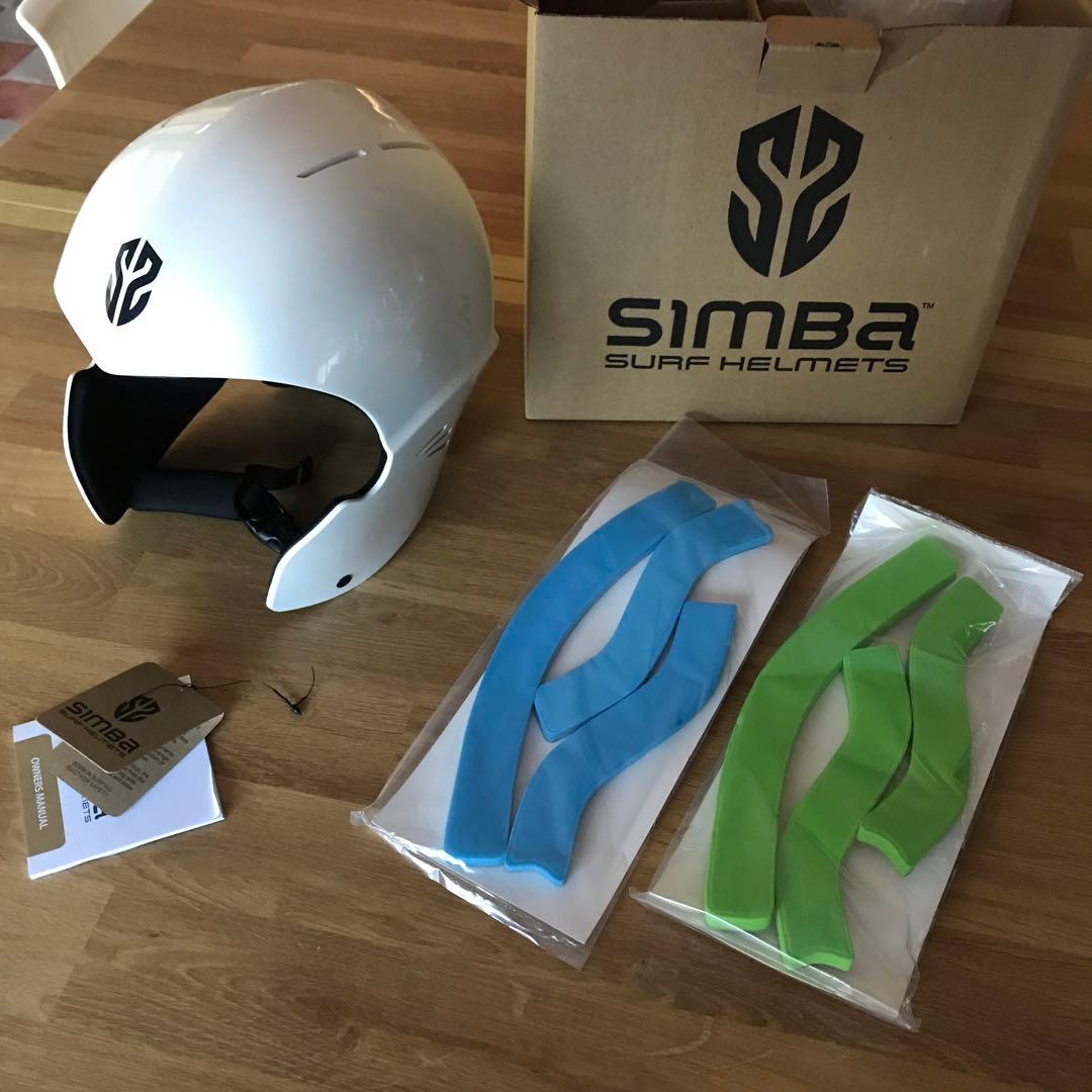サーフィン・ボディボード Simba water sport helmet. Pearl White. L