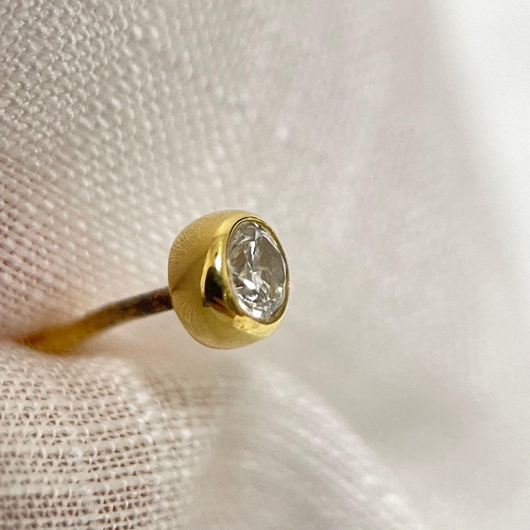 ゴールド ダイヤモンド スタッドピアス 片耳用