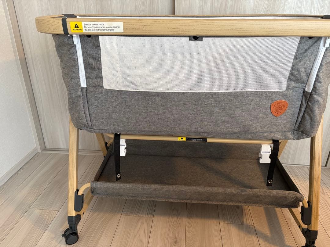 【美品】2023年購入　HZDMJベビーベッド グレー