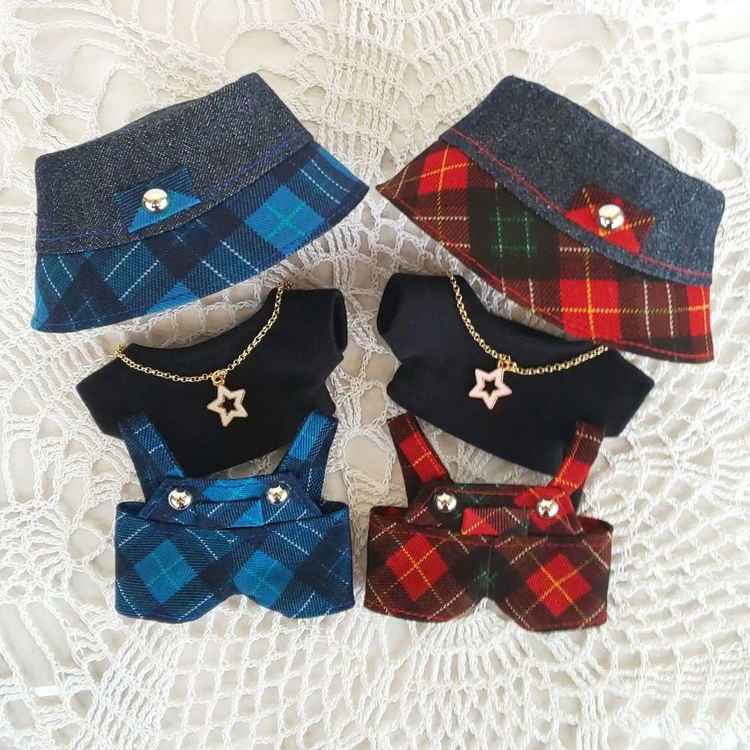 ×××ねこ✣ あんスタ いつぬい ぬい服 デニムバケハサロペット 赤青