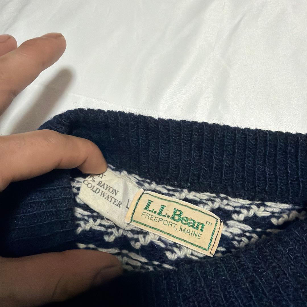 か*ん様 80s L.L.Bean BIRDS EYE Wool Sweater