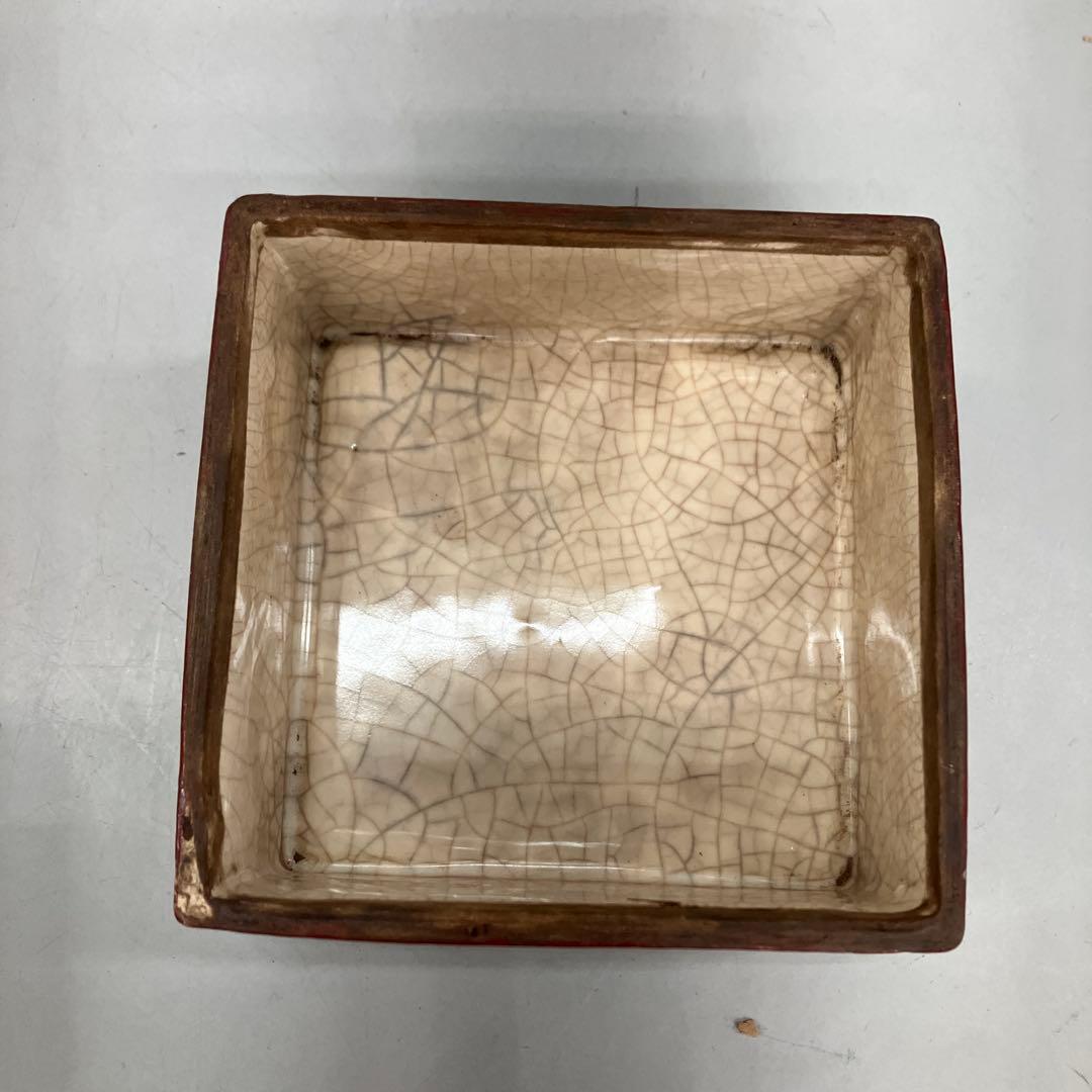 D-4 松竹梅 縁起物 三段重 朱塗り 陶器製 菓子器 重箱 小重 昭和レトロ