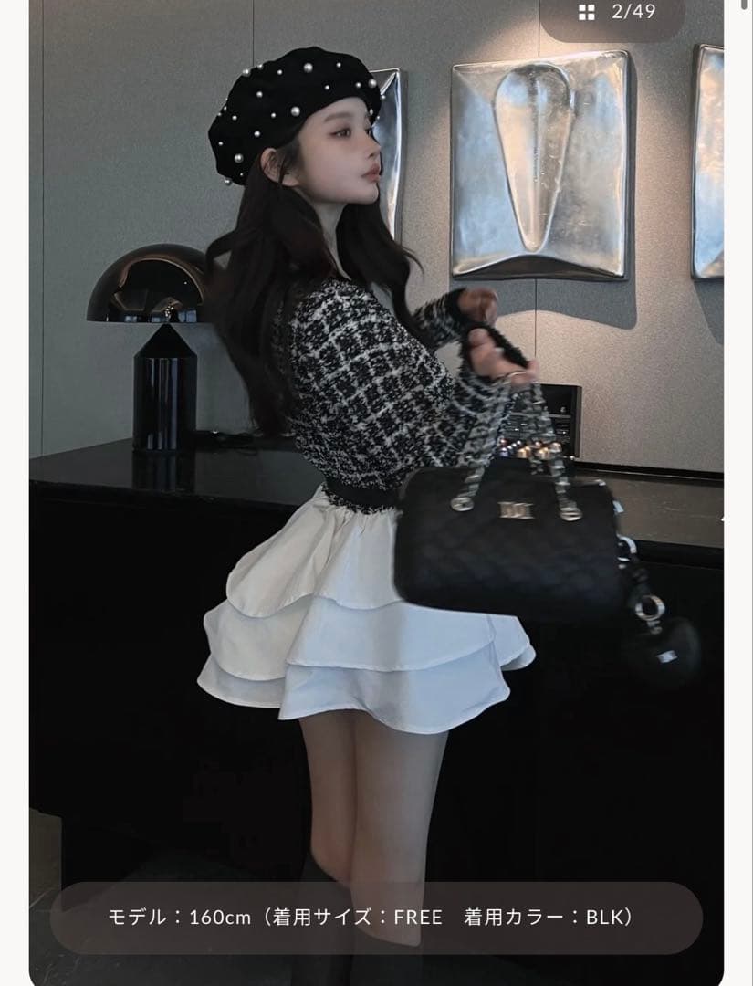 ボリュームフリルツイードニットミニワンピース darich ＦＬ