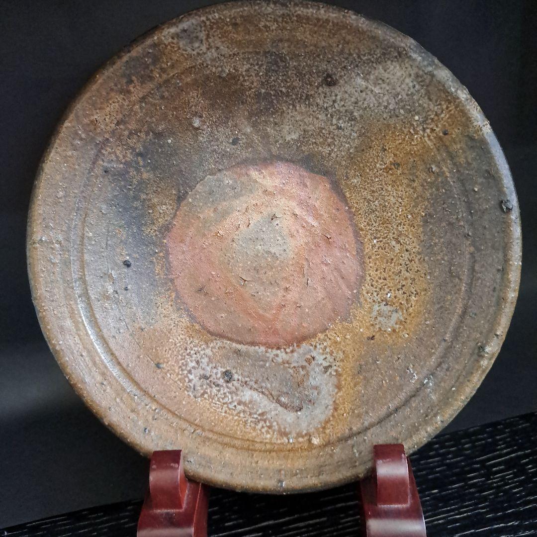 備前　 鈴木黄弌作 　 飾り皿 　 名入 完品無傷