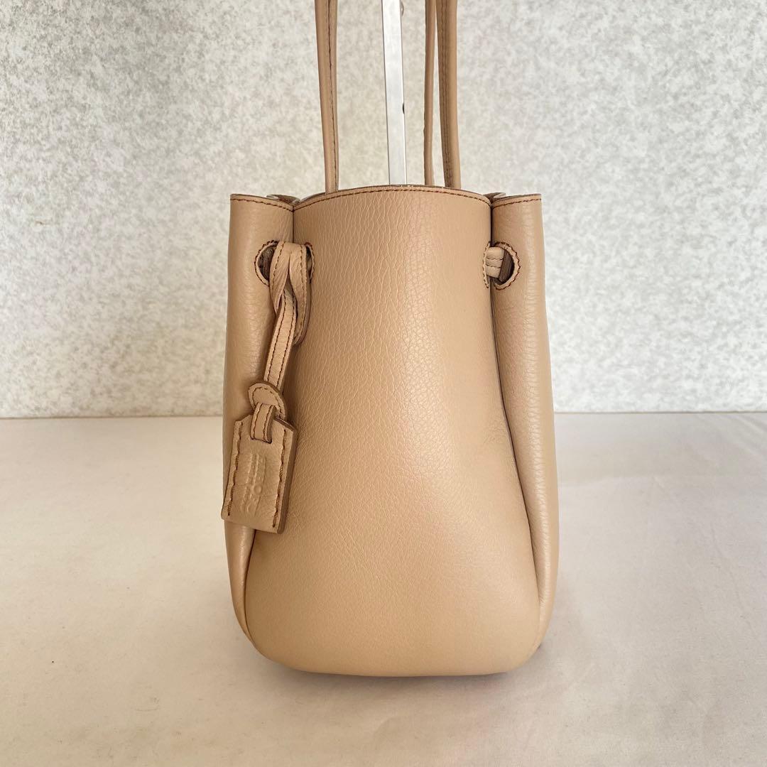 完売カラー✨HIROFU ヒロフ ロシェ レザーショルダーバッグ S ティー