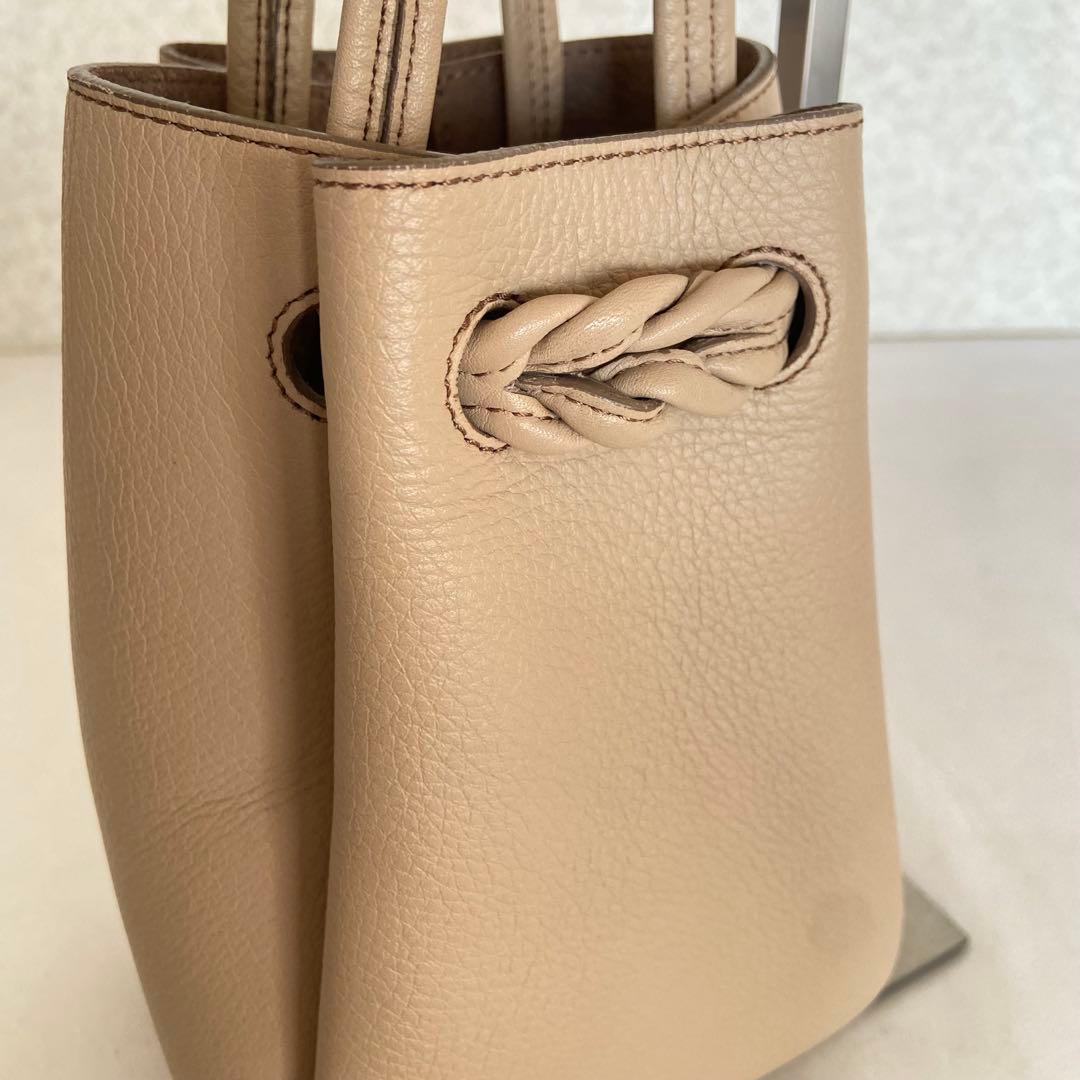 完売カラー✨HIROFU ヒロフ ロシェ レザーショルダーバッグ S ティー