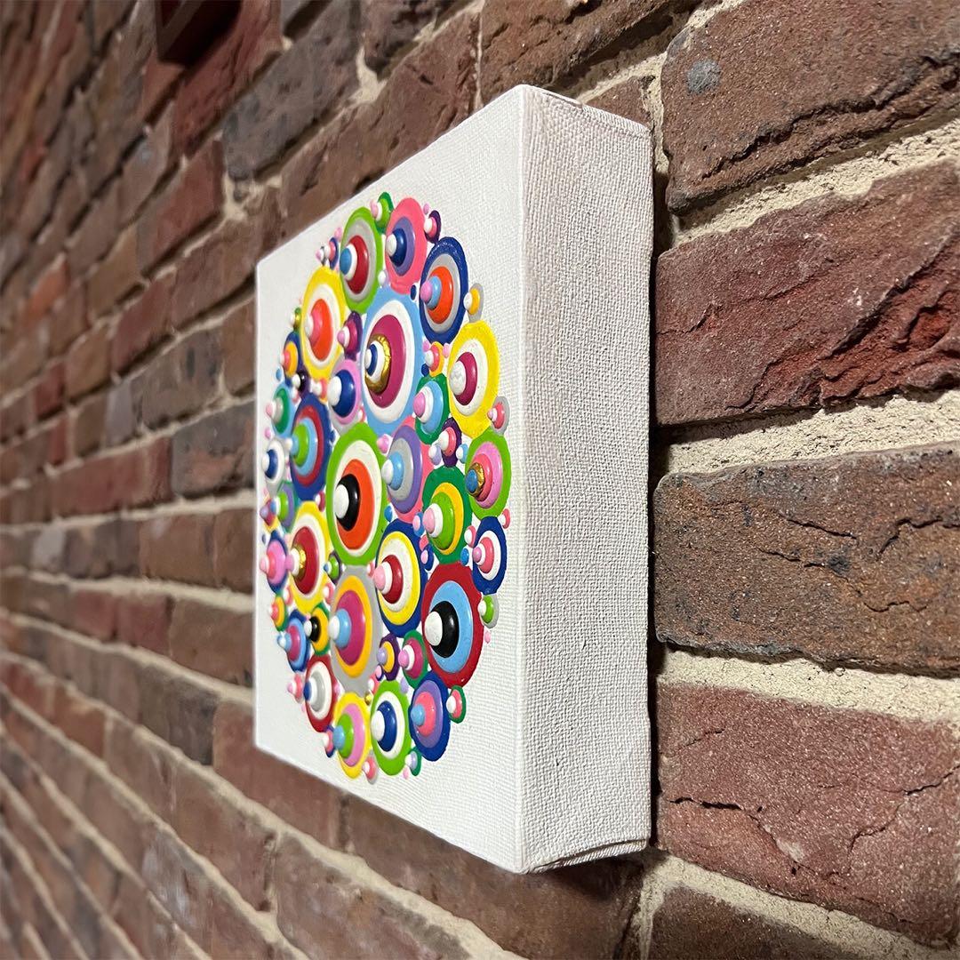 カラフル立体　　サークル　油絵