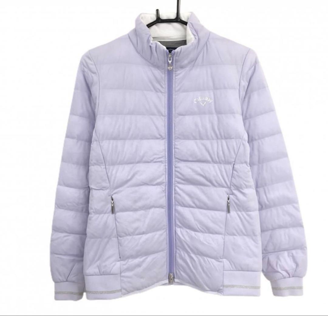 美品　キャロウェイ中綿ジャケットパープルネック内側起毛レディースLゴルフウェア