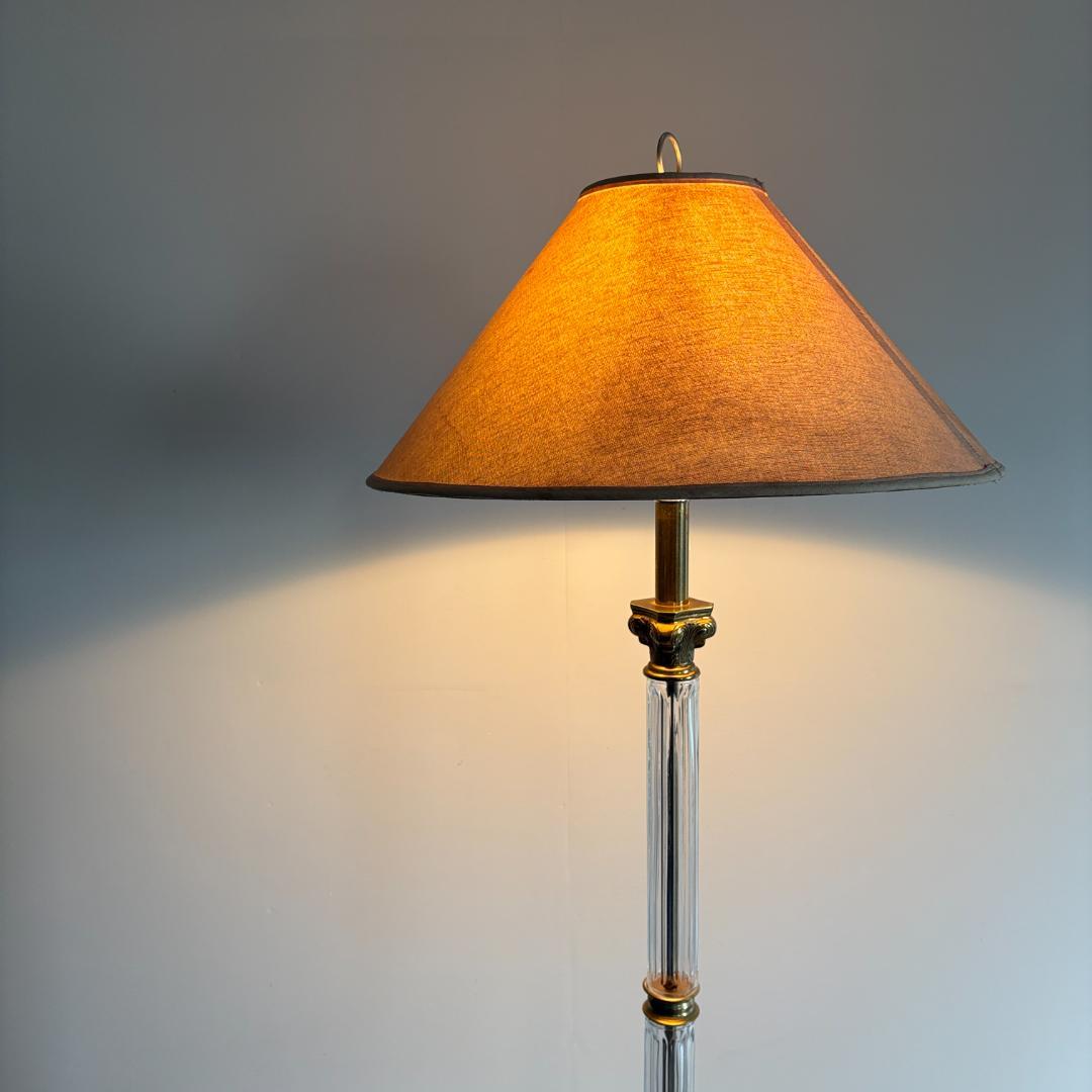 アンティーク　クリアガラス×真鍮 フロアランプ