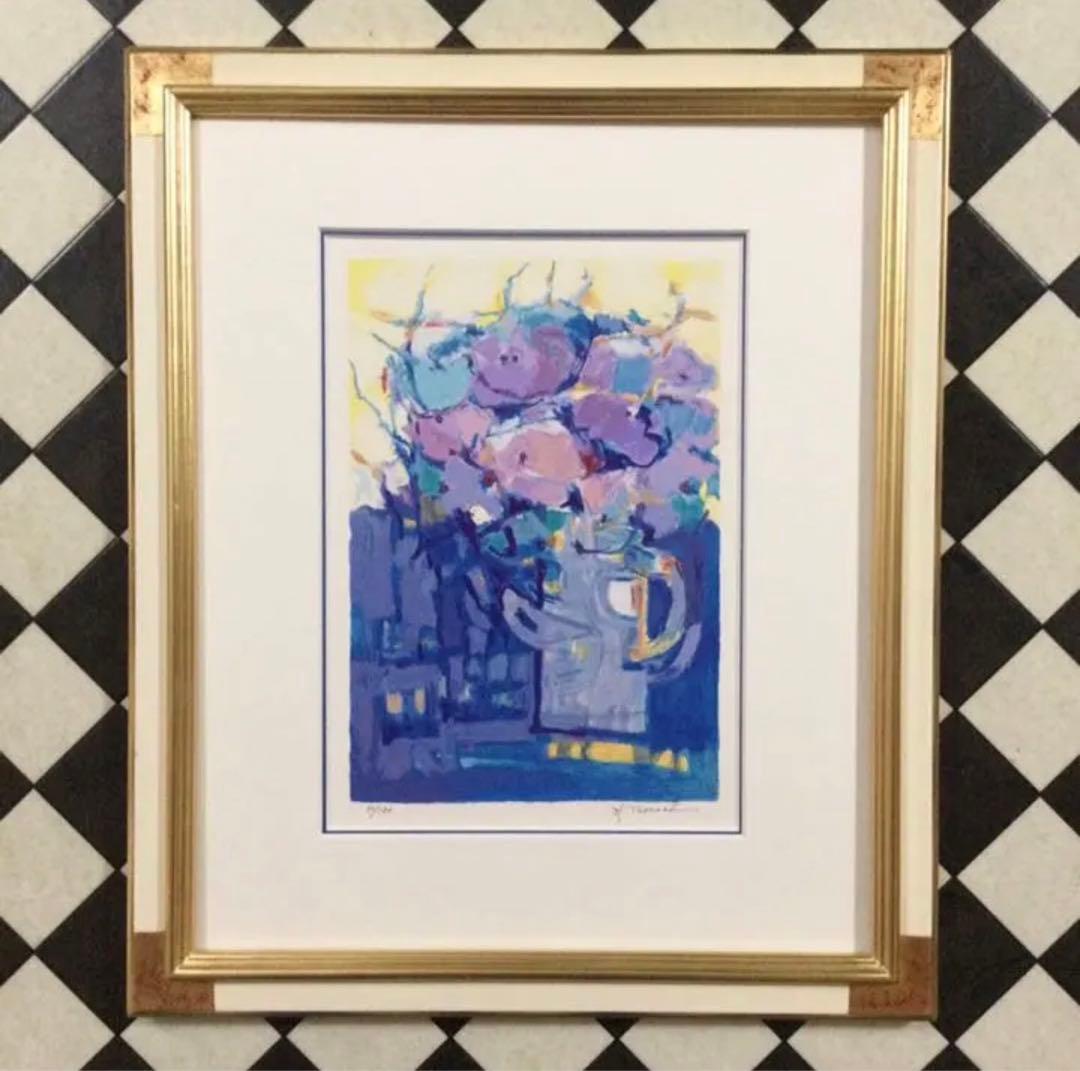 額縁.絵画.版画.高田日出子.五月の風.花.美術品.インテリア.雑貨.新品未使用