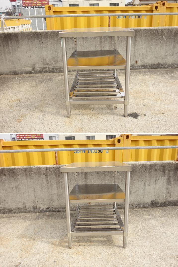 【中古】M▽ 業務用 厨房 作業台 棚 ステンレス (Fe1893)