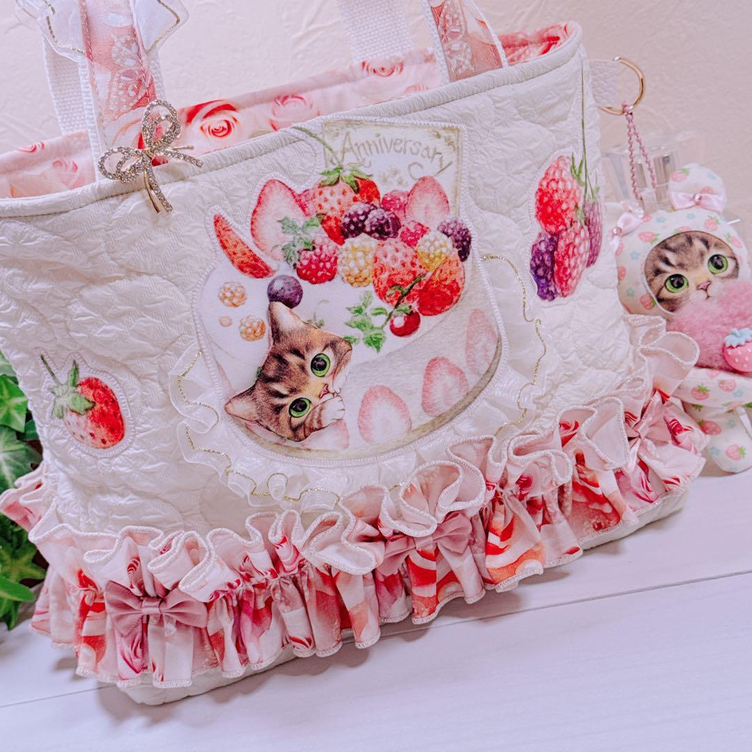 フ*ー様 コヤンイサムチョン♡リトルサンダーちゃんの薔薇と蝶々のフリルトートバッ