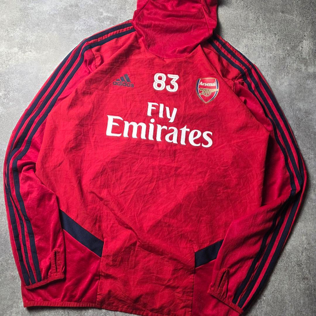 激レアadidasアディダスアーセナルトレーニングトップサッカーシャツ赤2XO