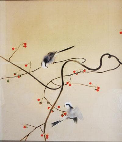 ￥550,000⇒￥440,000 山口華楊 早春　日本画(絹本岩彩裏彩）10号