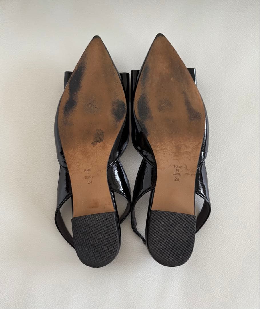 OHGA オーガ ビッグリボンパンプス ブラック 24cm