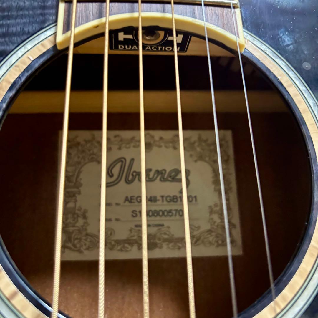 美品【トランスギター】IBANEZ AEG24-Ⅱ　単板、美しい虎目（値下げ中）