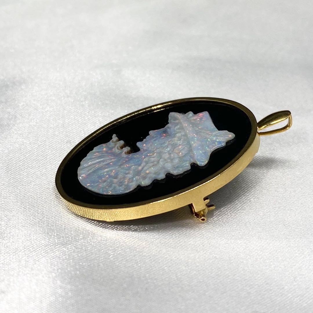 【ちっち】 K18カメオ ブローチ / ペンダントトップ