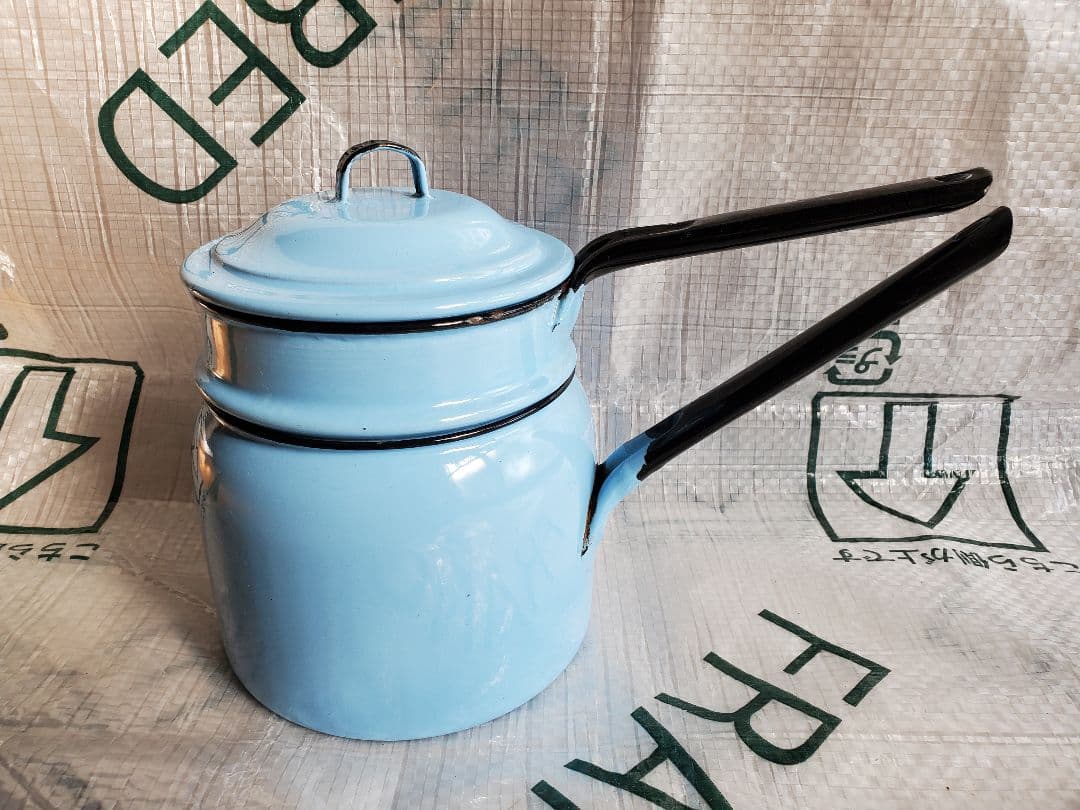 チェコスロバキア　ホーロー　ダブルボイラー