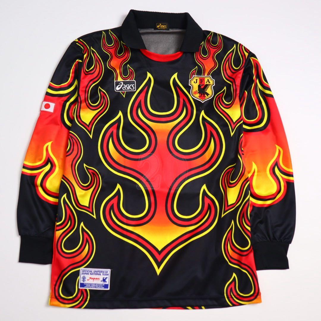 90s 1998 日本代表 川口能活 ファイヤーパターン ユニフォーム 本物
