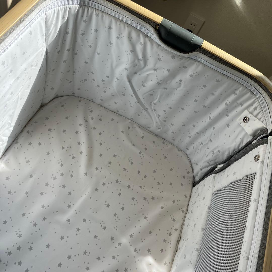 HZDMJ ベビーベット グレー　マット付き