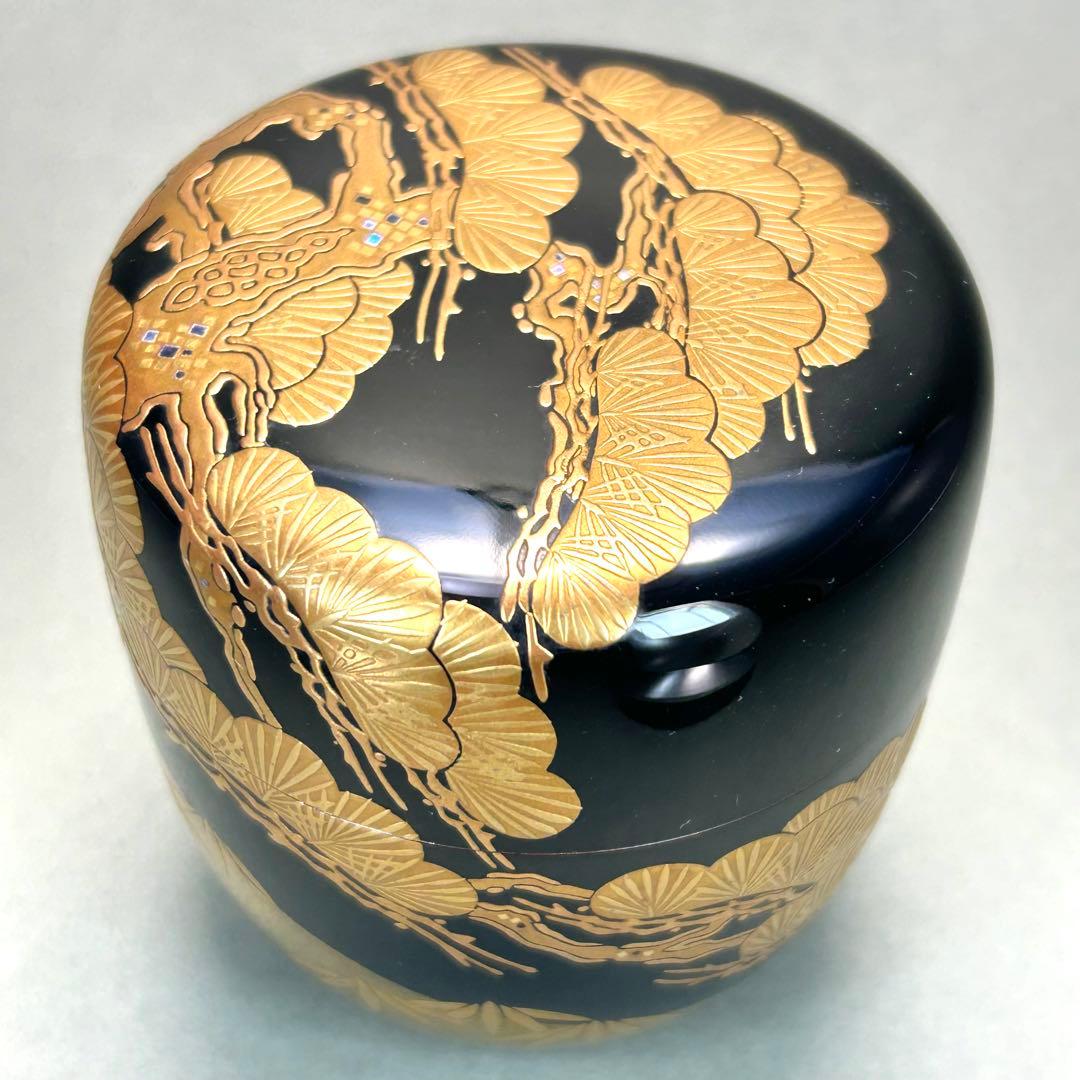 棗　『一瓢斎　而妙斎書付』　大棗　老松蒔絵　花押　お茶道具　茶道　書付箱　工芸品