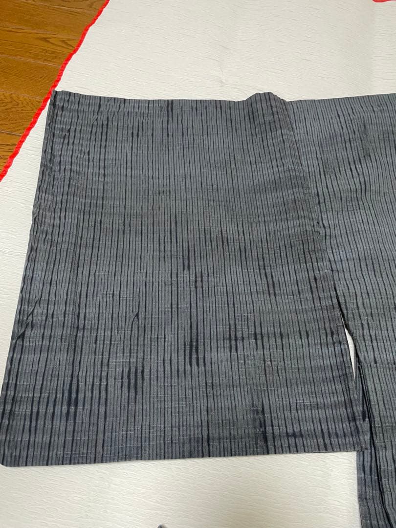 片貝絞り　紺仁　お仕立て品　木綿着物　片貝木綿　抱き幅狭め
