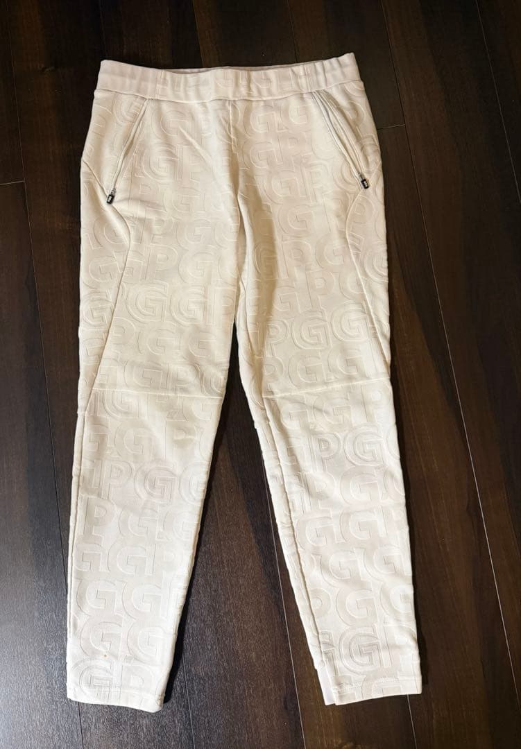 PGG ジャガードスムースボンディング白パンツ　サイズ6
