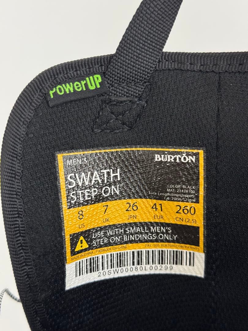 スノーボード BURTON Step ON SWATH 26cm BLACK