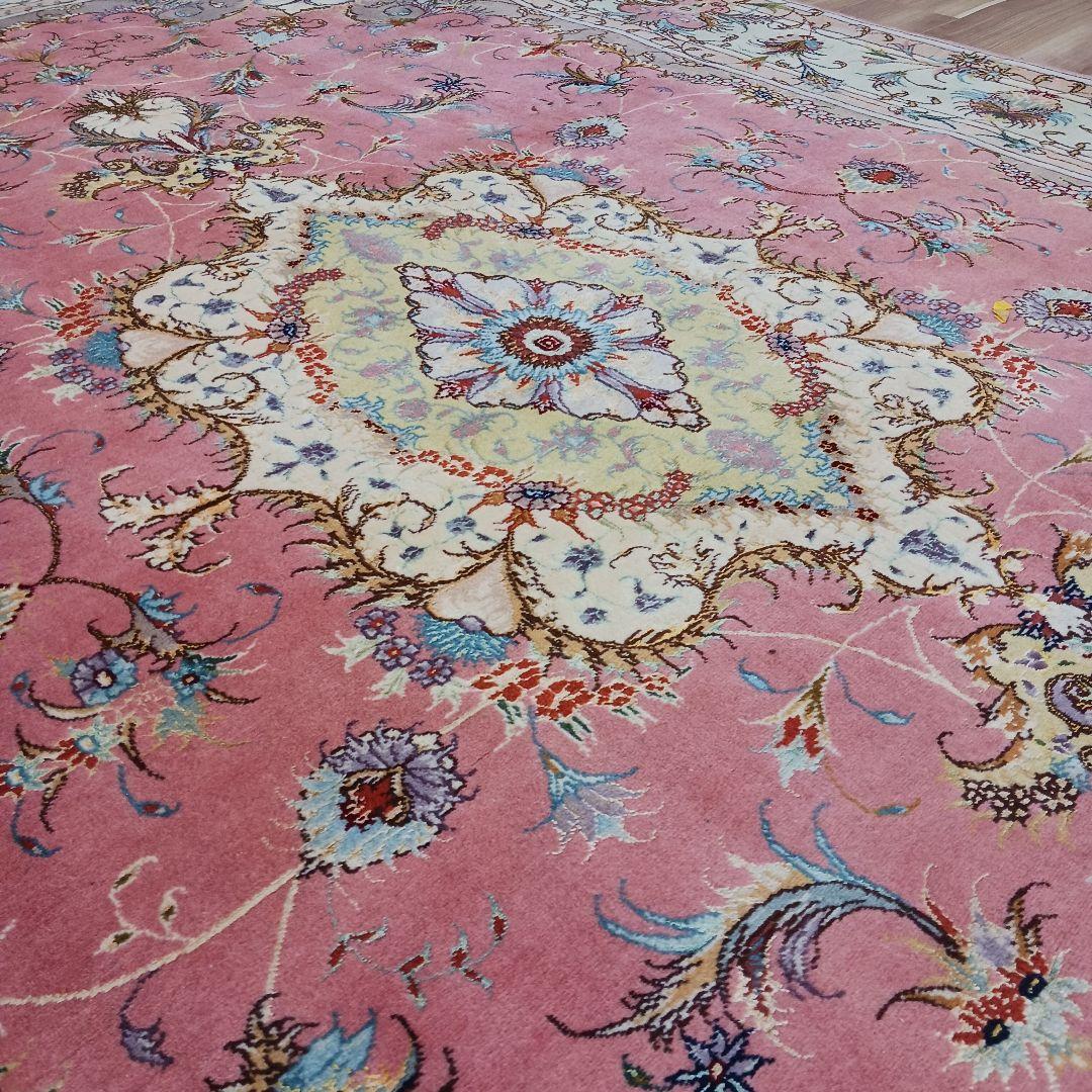 専用Y3054 ペルシャ絨毯 タブリーズ産 ザレザデ工房 ウール 手織り 3m