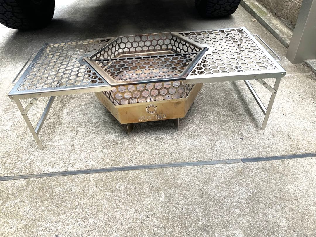 HILLS FIELD 六角形焚き火台　フルセット　あらくさ！