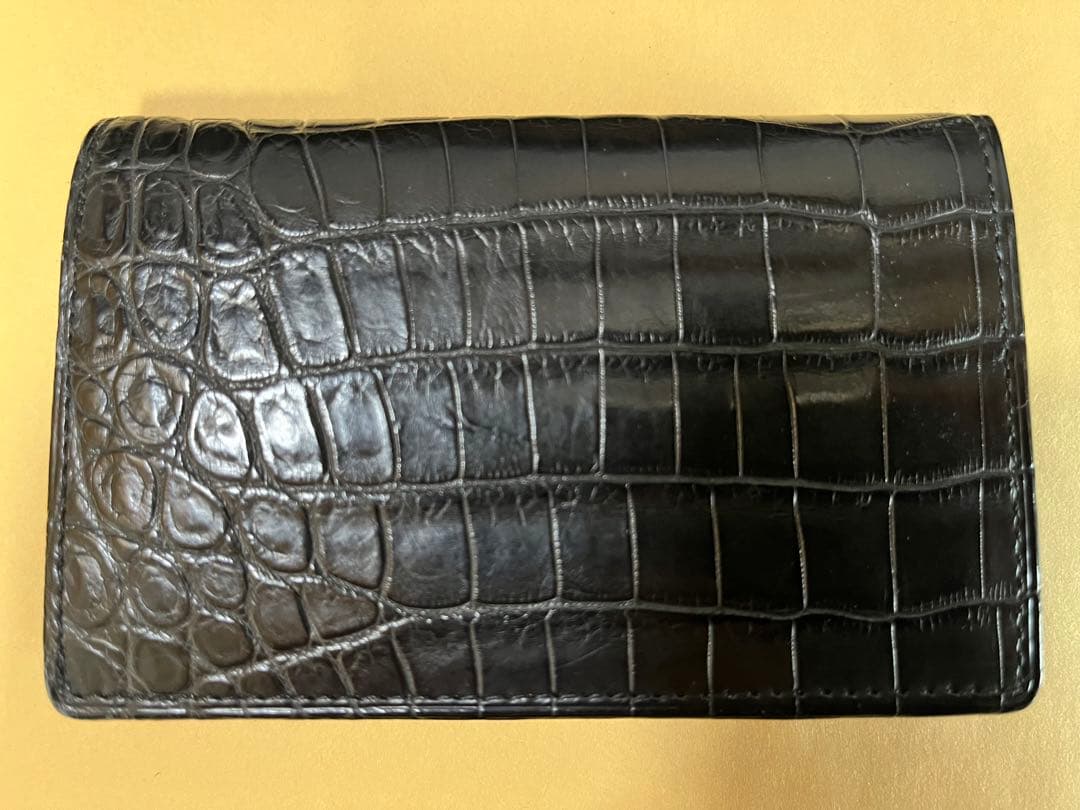 青木鞄 クロコダイル 名刺ケース マットブラック 無双