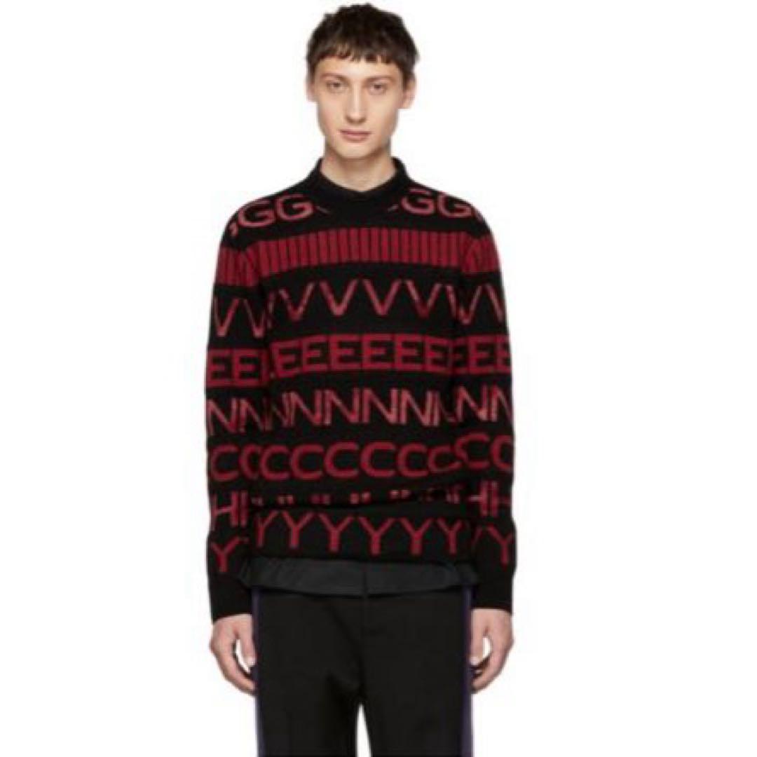 極美品！GIVENCHY 総柄　ロゴニット　ウール　セーター　ジバンシー　モヘア