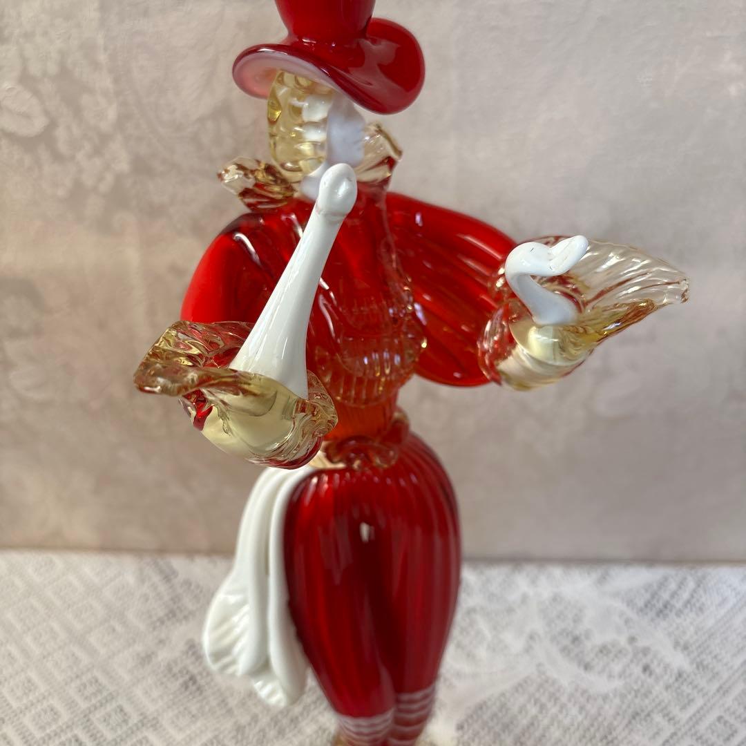 ベネチアングラス　ペア人形　ムラーノ　アンティーク