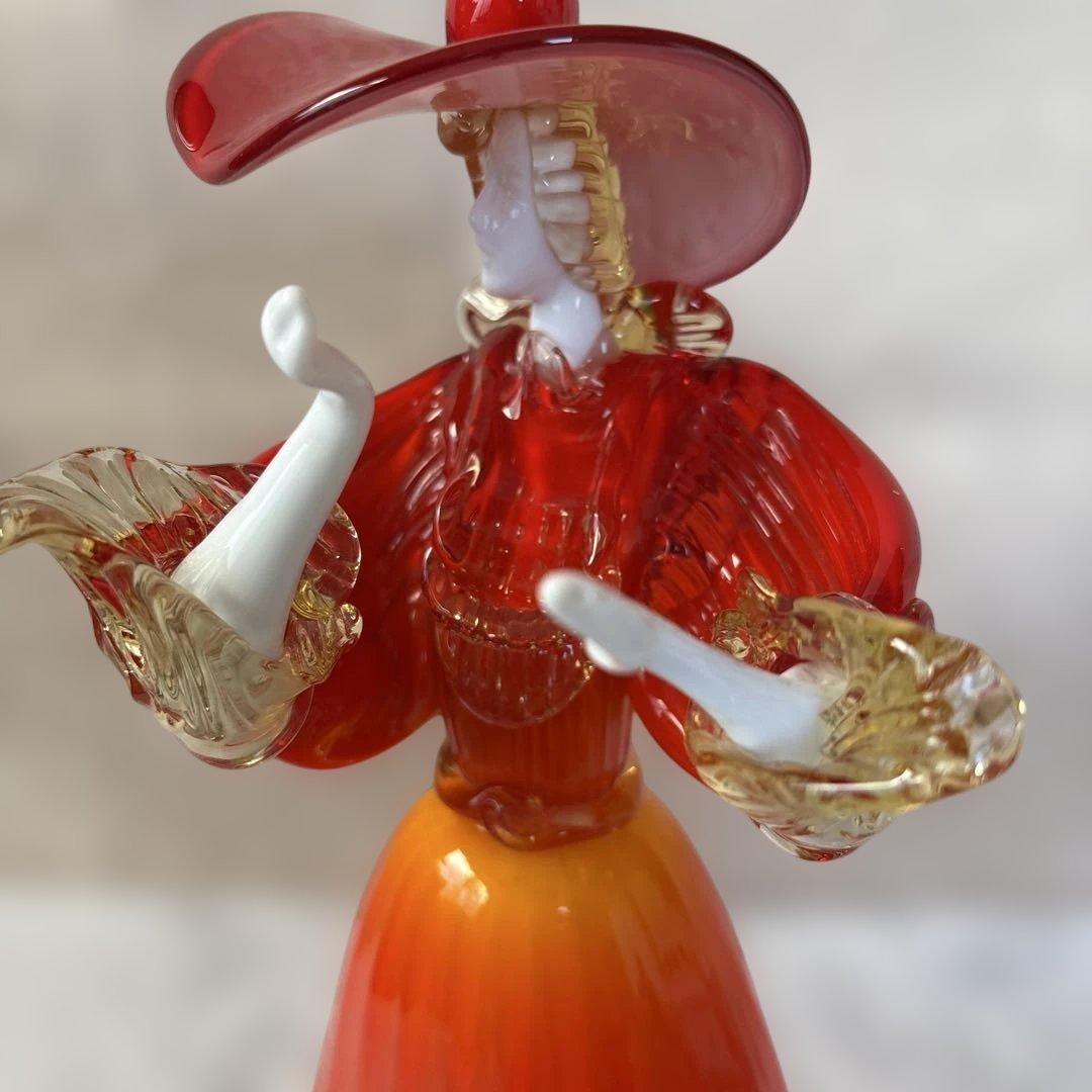 ベネチアングラス　ペア人形　ムラーノ　アンティーク