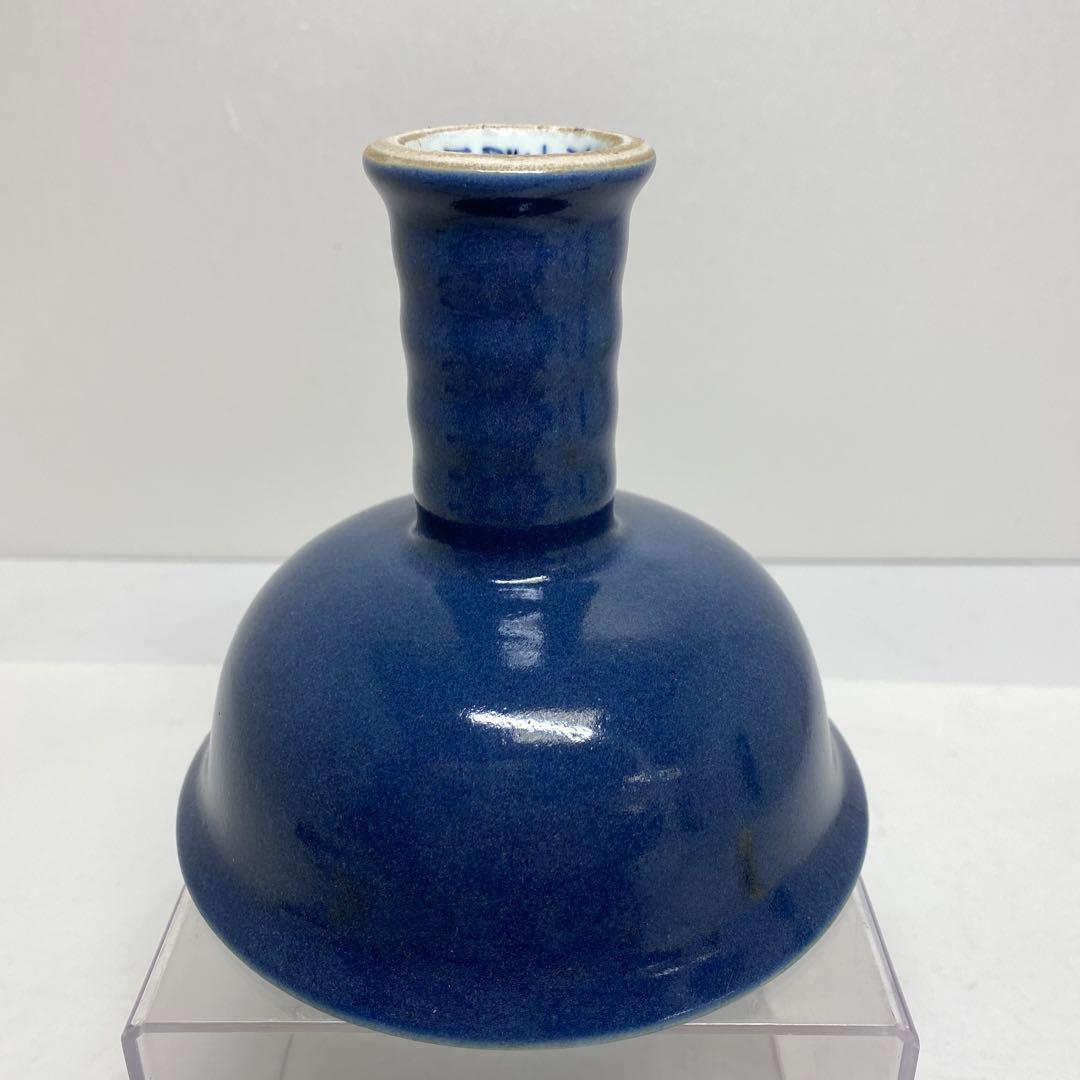 中国美術　大明宣徳年製　高杯　高さ約11.5㎝ タニト　東さ8-0107②