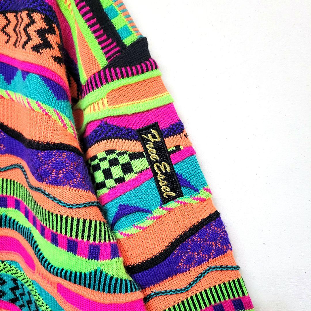 【美品】80's vintage Free Essel Japana 3Dニット