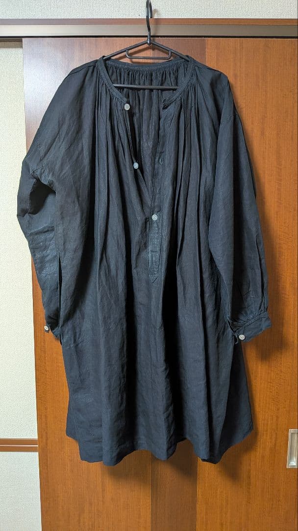 フレンチ インディゴリネンスモック