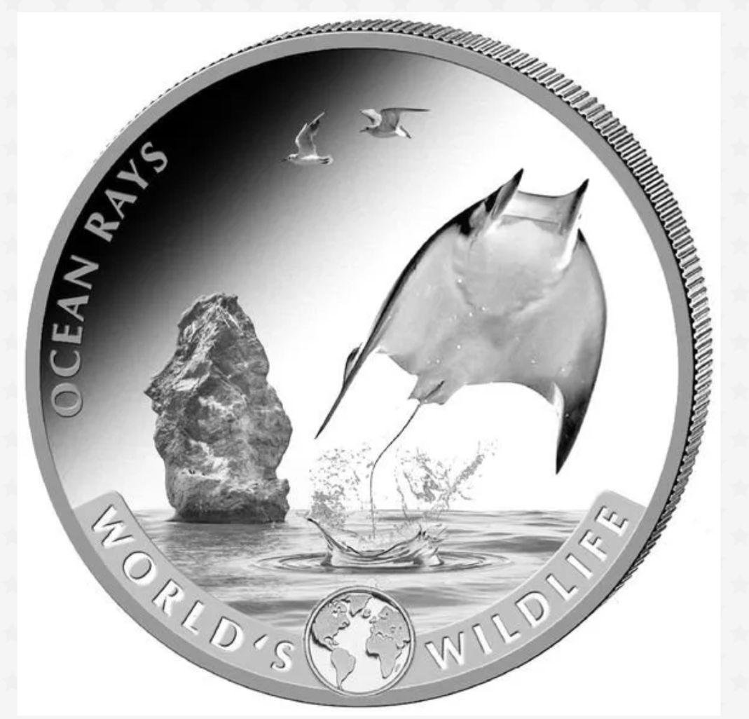 2023年　コンゴ20フラン マンタ銀貨