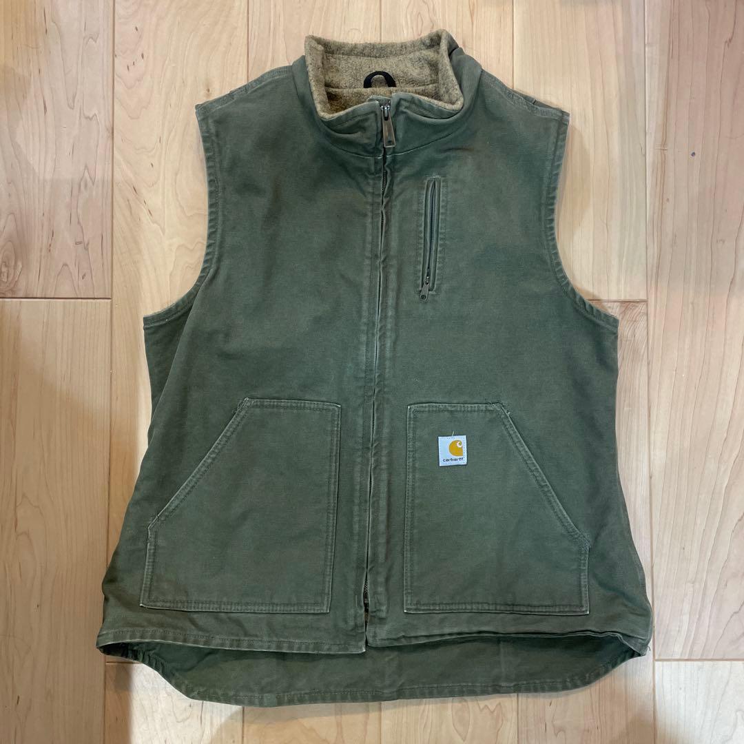 ~*;様 Carhartt ベスト オリーブグリーン