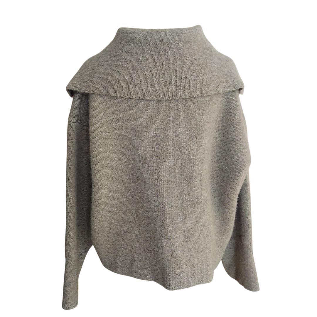 美品✨アダムエロペ　ダブルフェイスファーニットカーディガン ベージュ