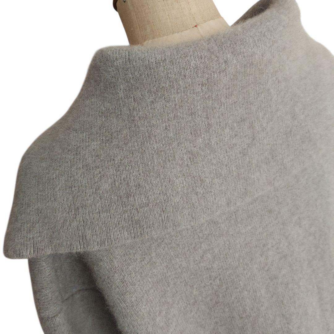 美品✨アダムエロペ　ダブルフェイスファーニットカーディガン ベージュ