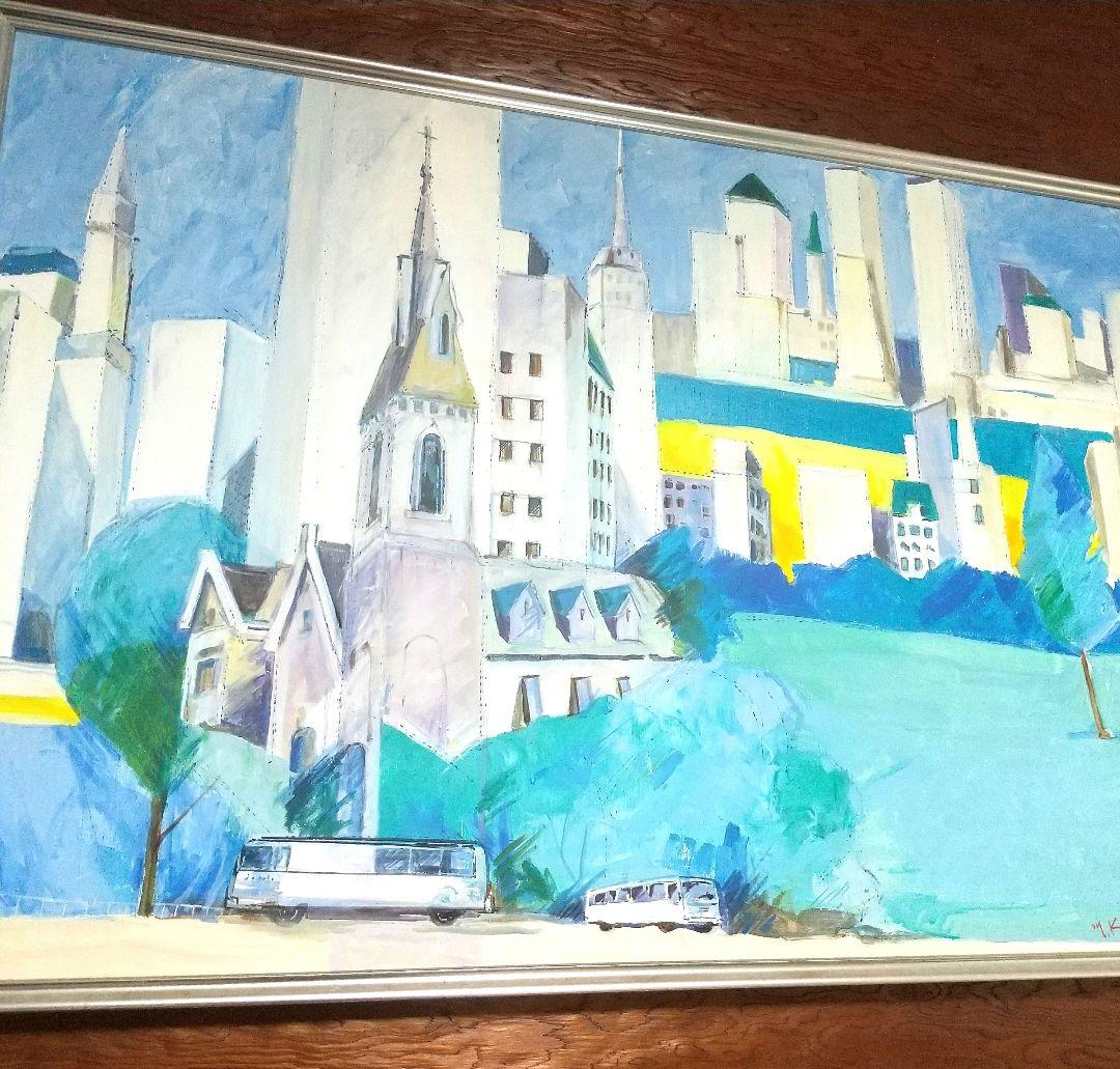 【大型絵画】香川 昌久 「街の形」ニューヨーク・マンハッタン (1993年)