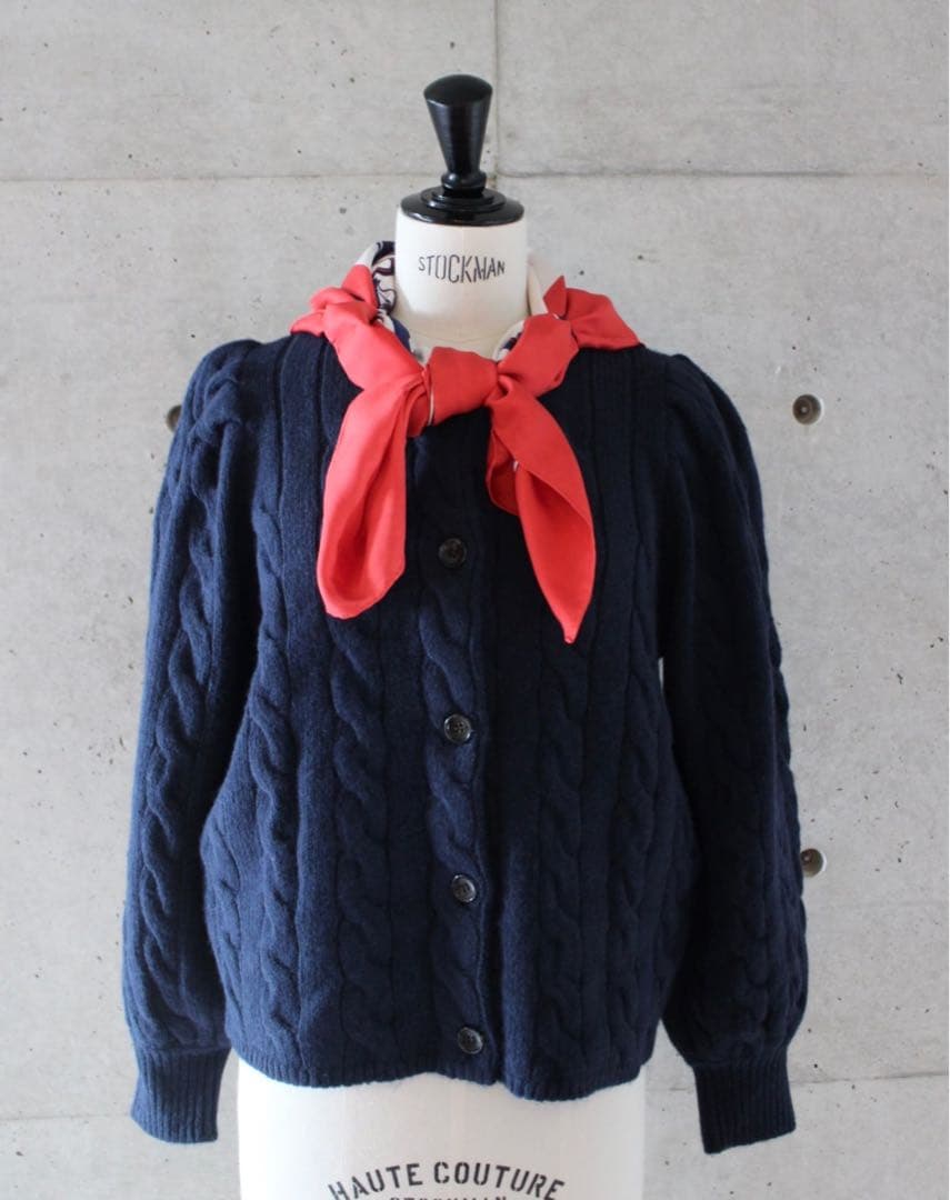 jnhearts ジェイエヌハーツ　ケーブルニットカーディガン　ネイビー